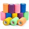 12-Pack Colorful Self Adhesive Stretch Bandage Wrap, 3 Inches x 6 Yards Adherent Cohesive Vet Tape for First Aid, Sports Athletes, Animals, Pets (6 Bright Colors)